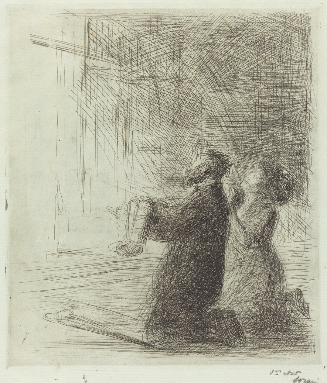 Lourdes, bønnfallende før grotten (fjerde tallerken) av Jean Louis Forain