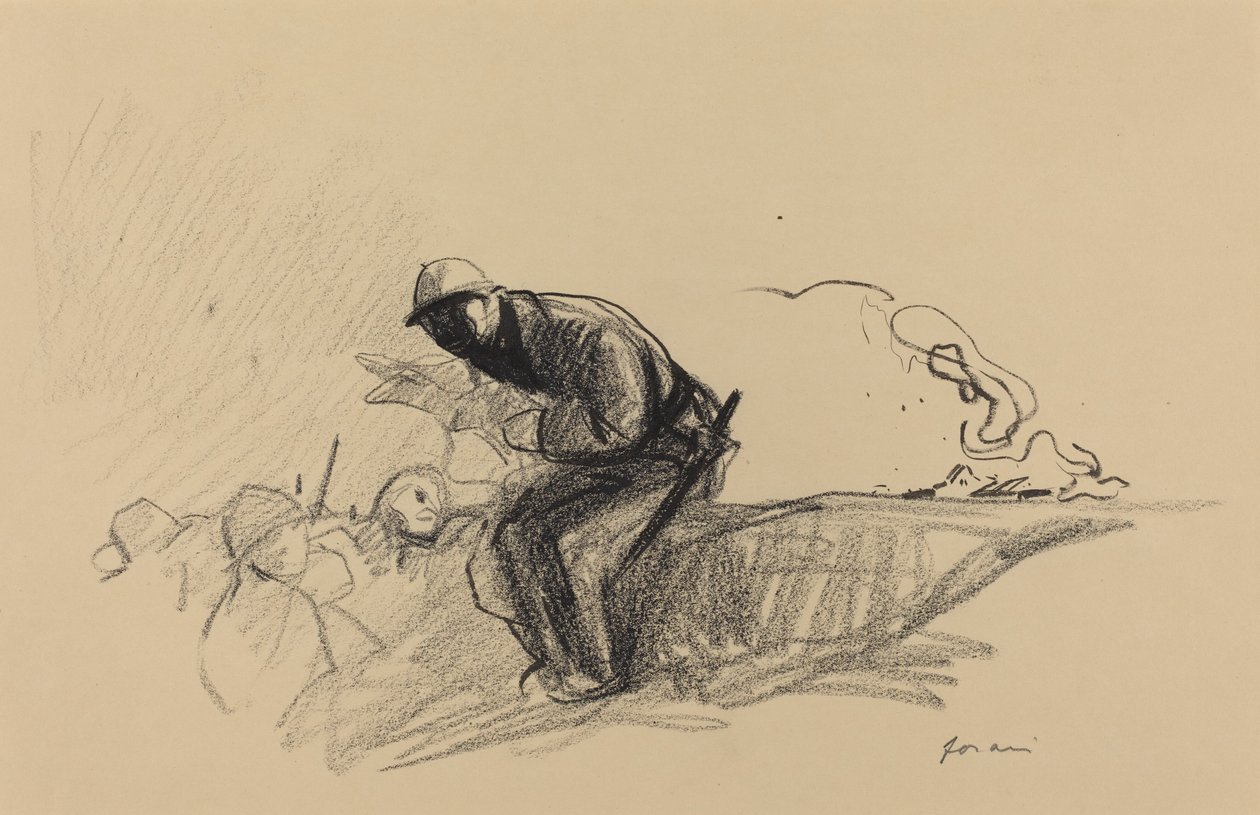 Nyheter i skyttergravene av Jean Louis Forain