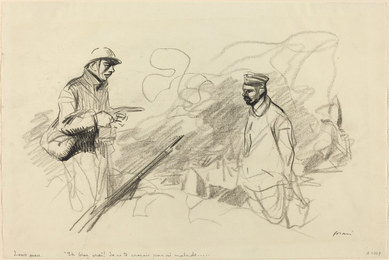 Poilu anerkjennende tysk soldat, sannsynligvis 1918. av Jean Louis Forain