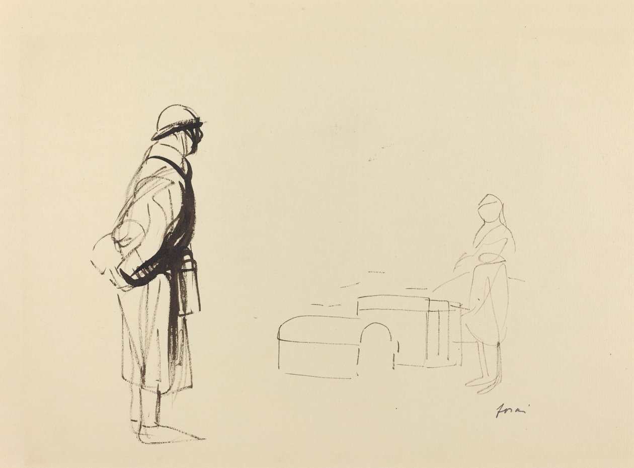Poilu og sykepleier av Jean Louis Forain