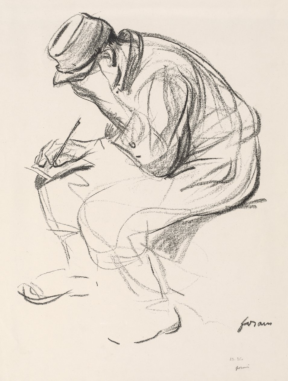 Krigsfange som skriver et brev av Jean Louis Forain