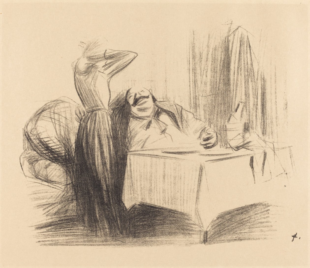 Scene i et privat rom (horisontal plate) av Jean Louis Forain