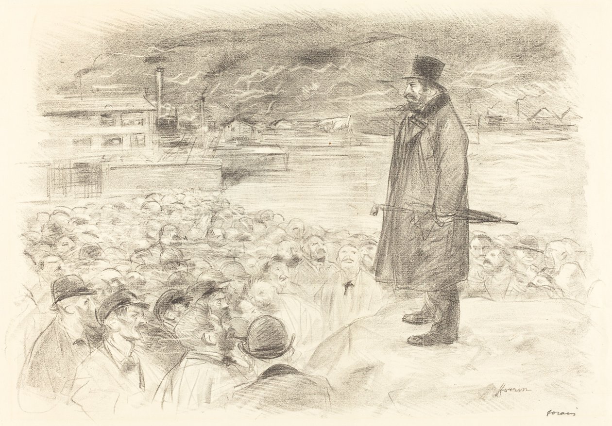 Scene of a Strike (tredje plate) av Jean Louis Forain