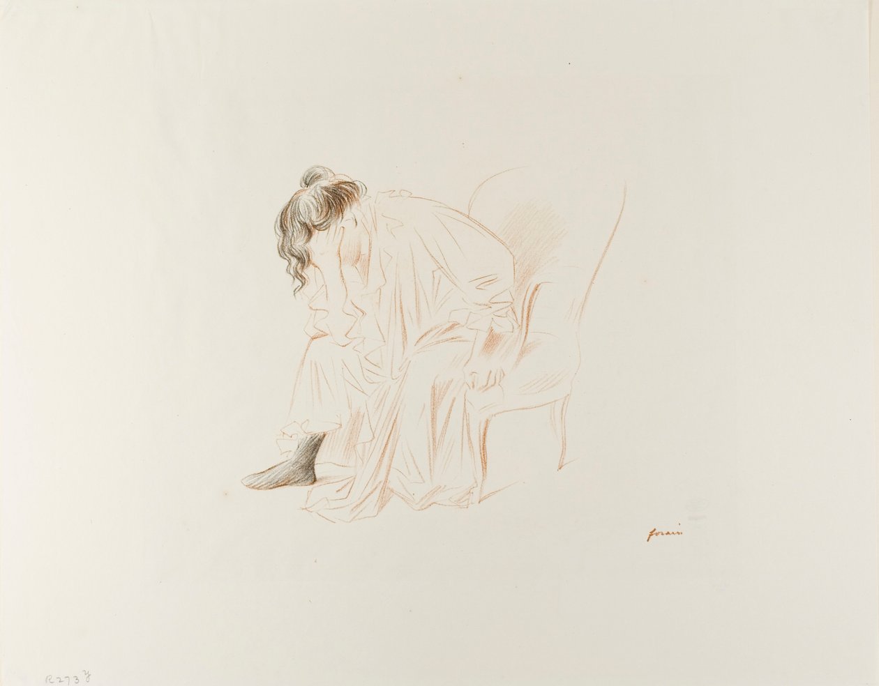 Sittende kvinne, hodet i høyre hånd av Jean Louis Forain