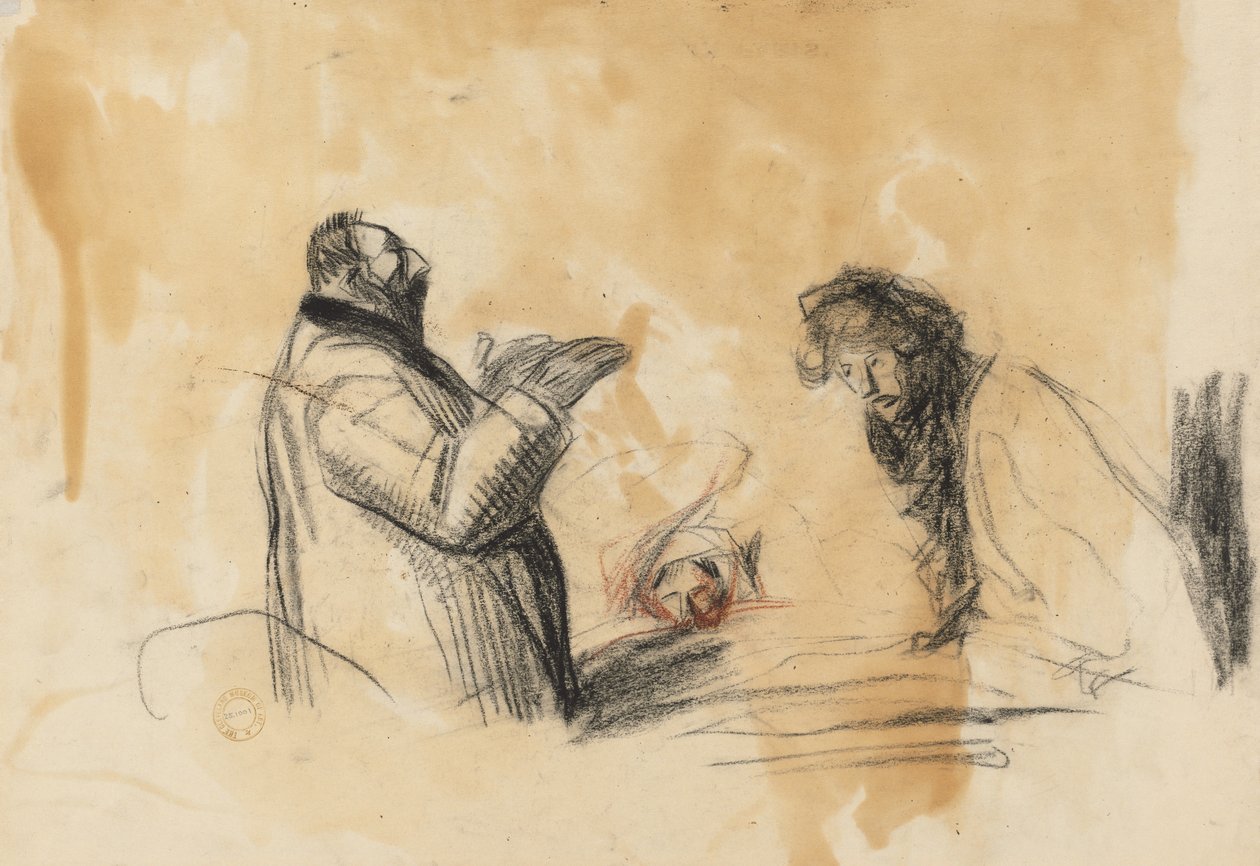 Skisse for In the Hospital verso, fjerde kvartal 1800-tallet eller første tredje 1900-tallet. av Jean Louis Forain
