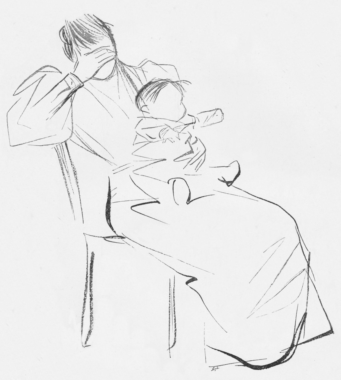 Studie i Line, c1898 av Jean Louis Forain