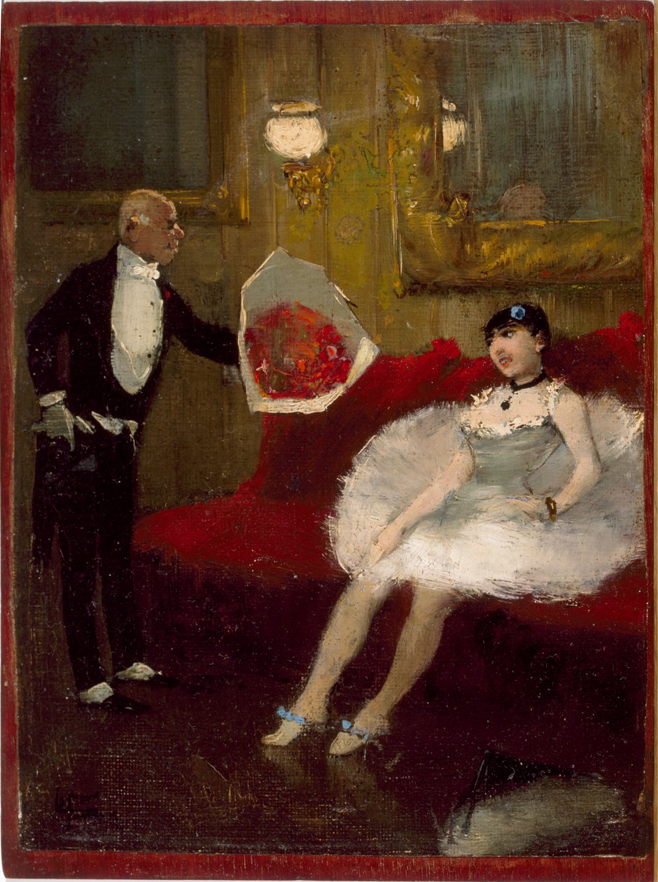 The Admirer, ca. 1877-79 (olje på lerret montert på tre) av Jean Louis Forain