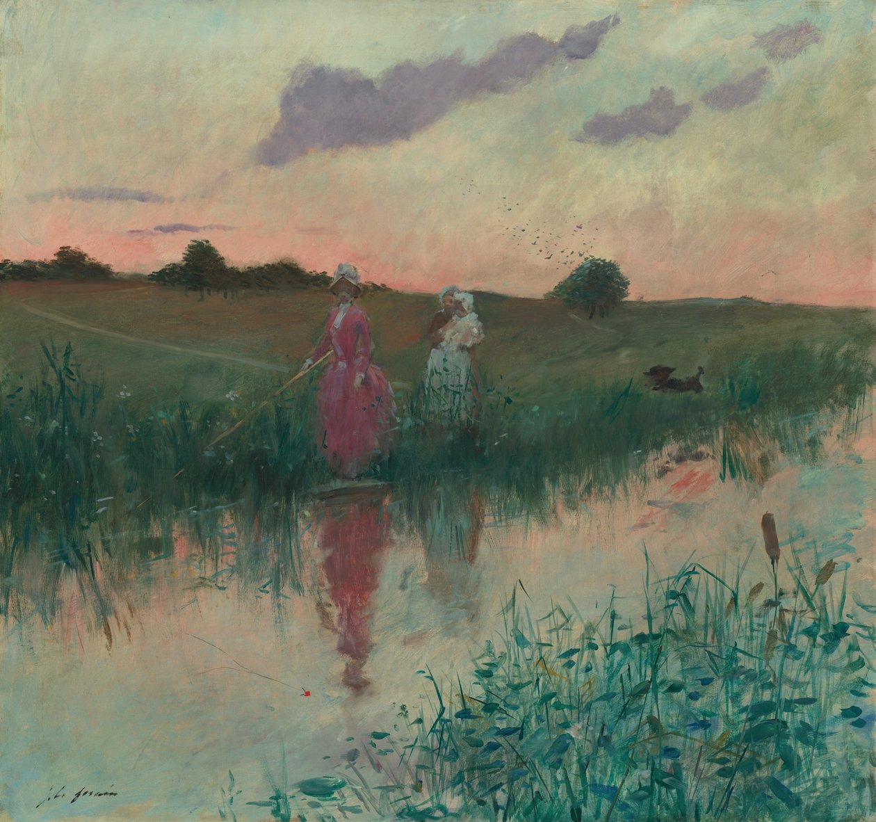 Kunstnerens kone fiske av Jean Louis Forain