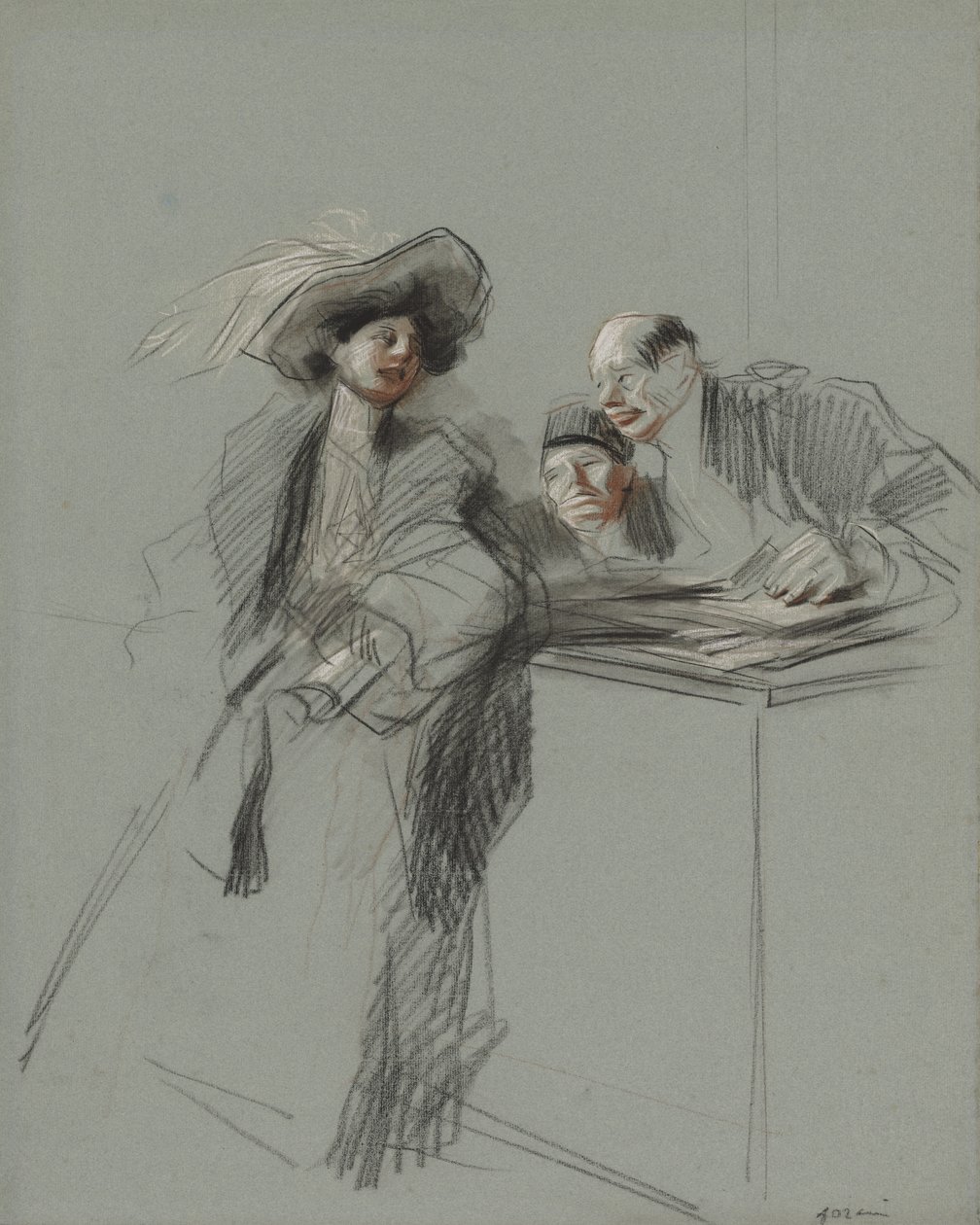 Kunden, fjerde kvartal 1800-tallet eller første tredje 1900-tallet. av Jean Louis Forain