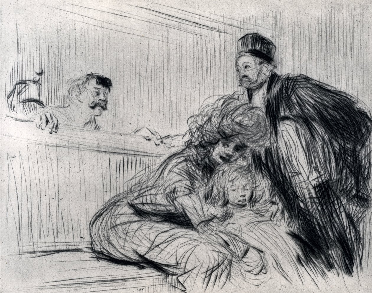 Advokaten som snakker med Prevenu, 1925. av Jean Louis Forain