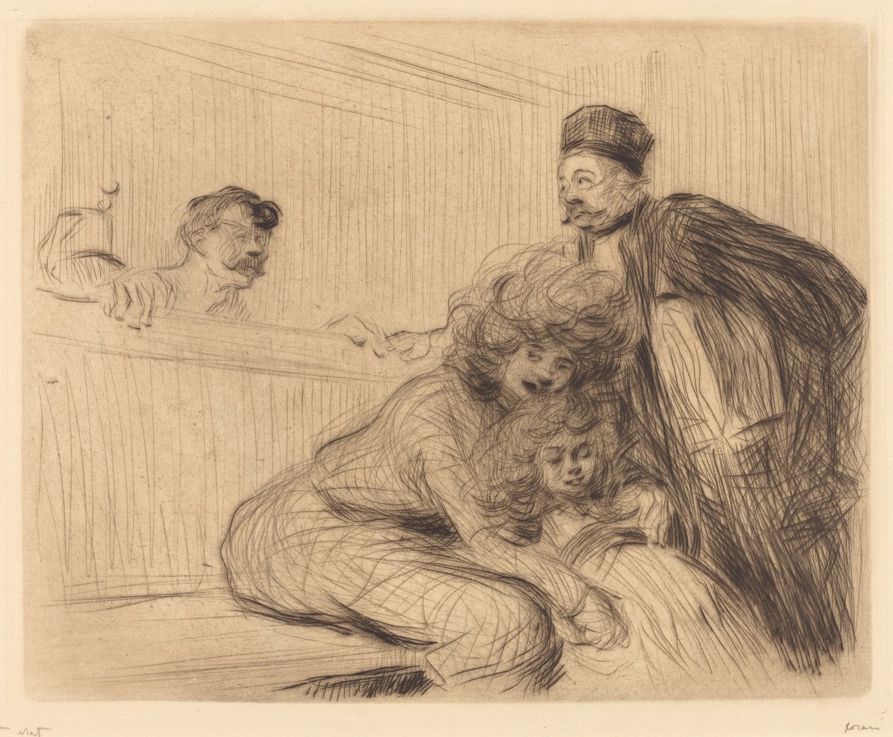 Advokaten snakker med fangen (første tallerken) av Jean Louis Forain