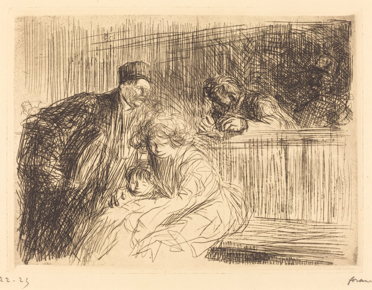 Advokaten snakker med fangen (andre plate) av Jean Louis Forain