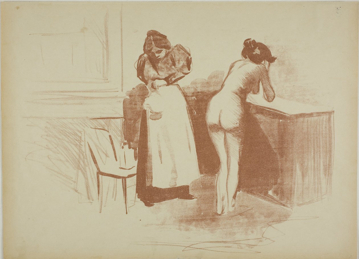 Massasjen Med Grovhårhanske, Vask og Linjeplate av Jean Louis Forain