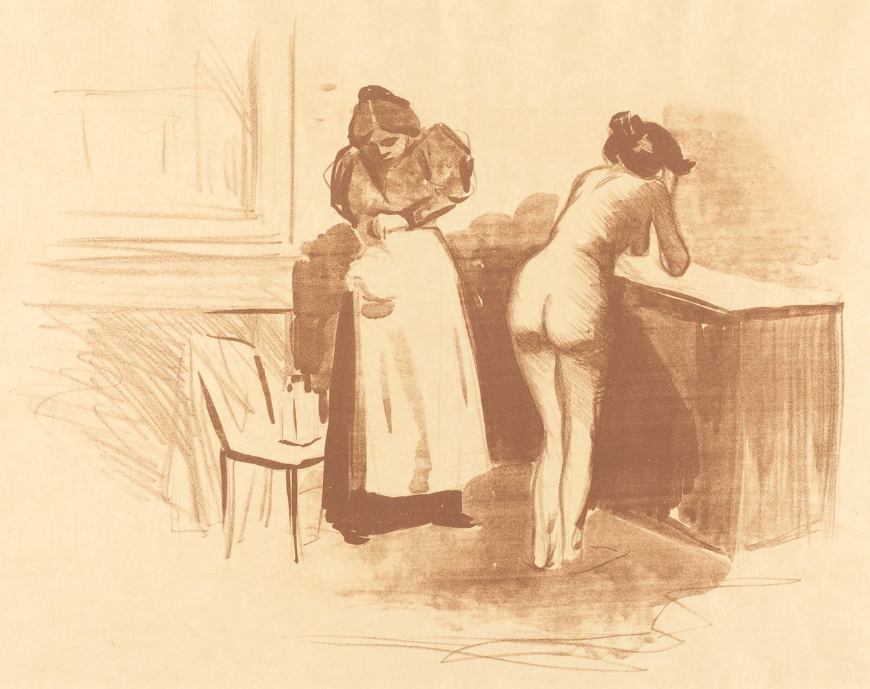Massasjen med grovhårhanske av Jean Louis Forain