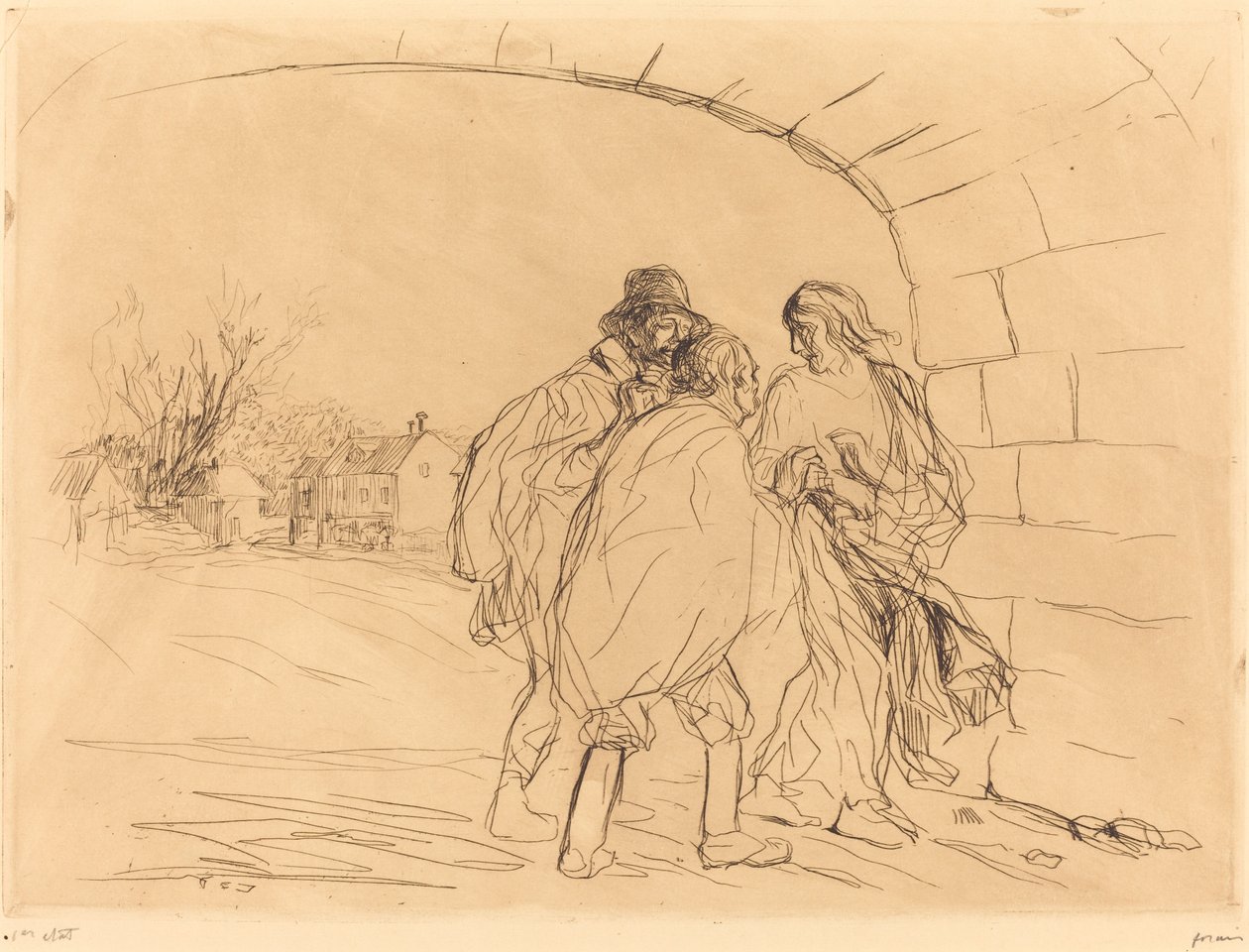 Møtet under buen (første tallerken) av Jean Louis Forain