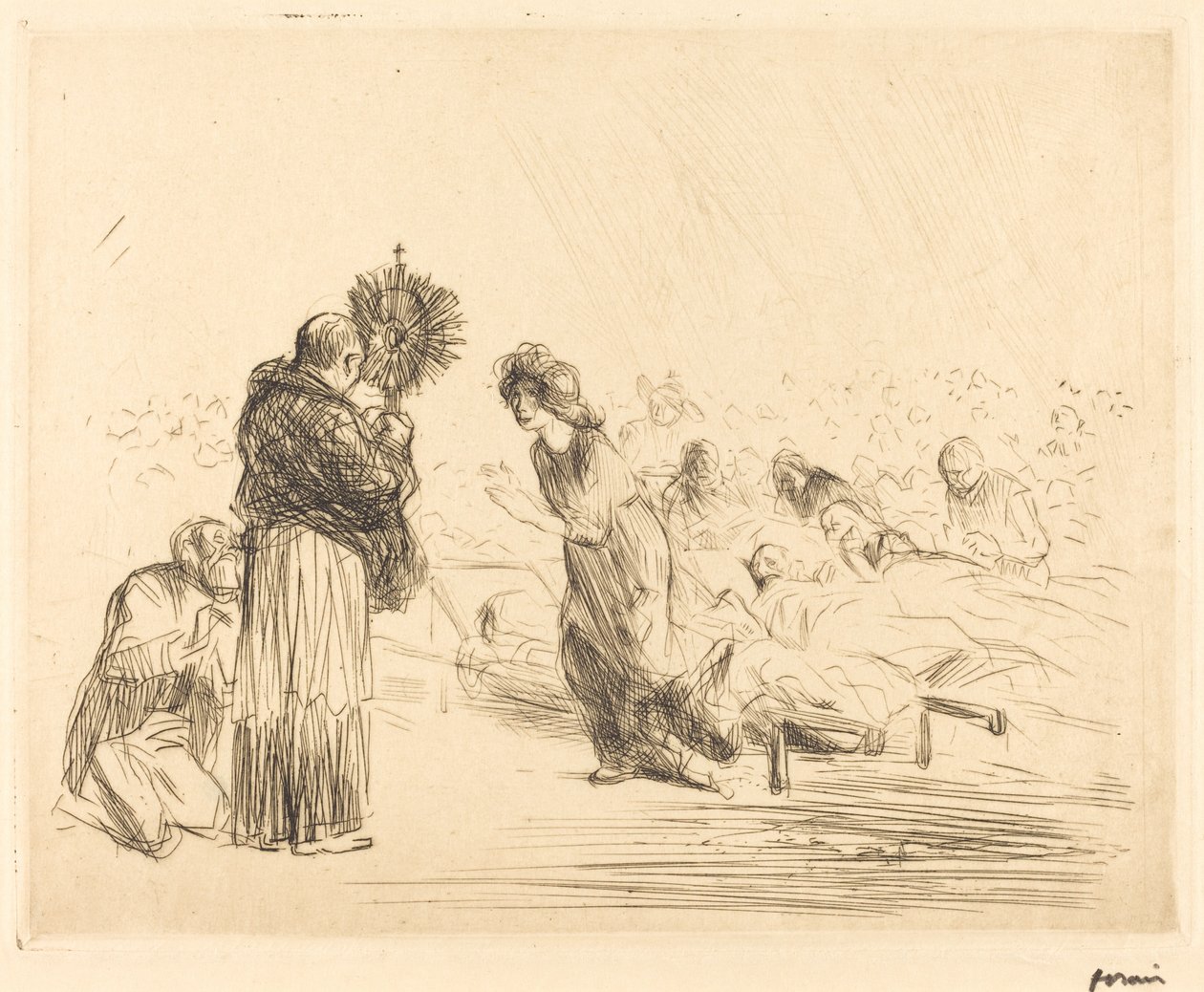 Miraklet før det hellige sakramentet (fjerde plate) av Jean Louis Forain