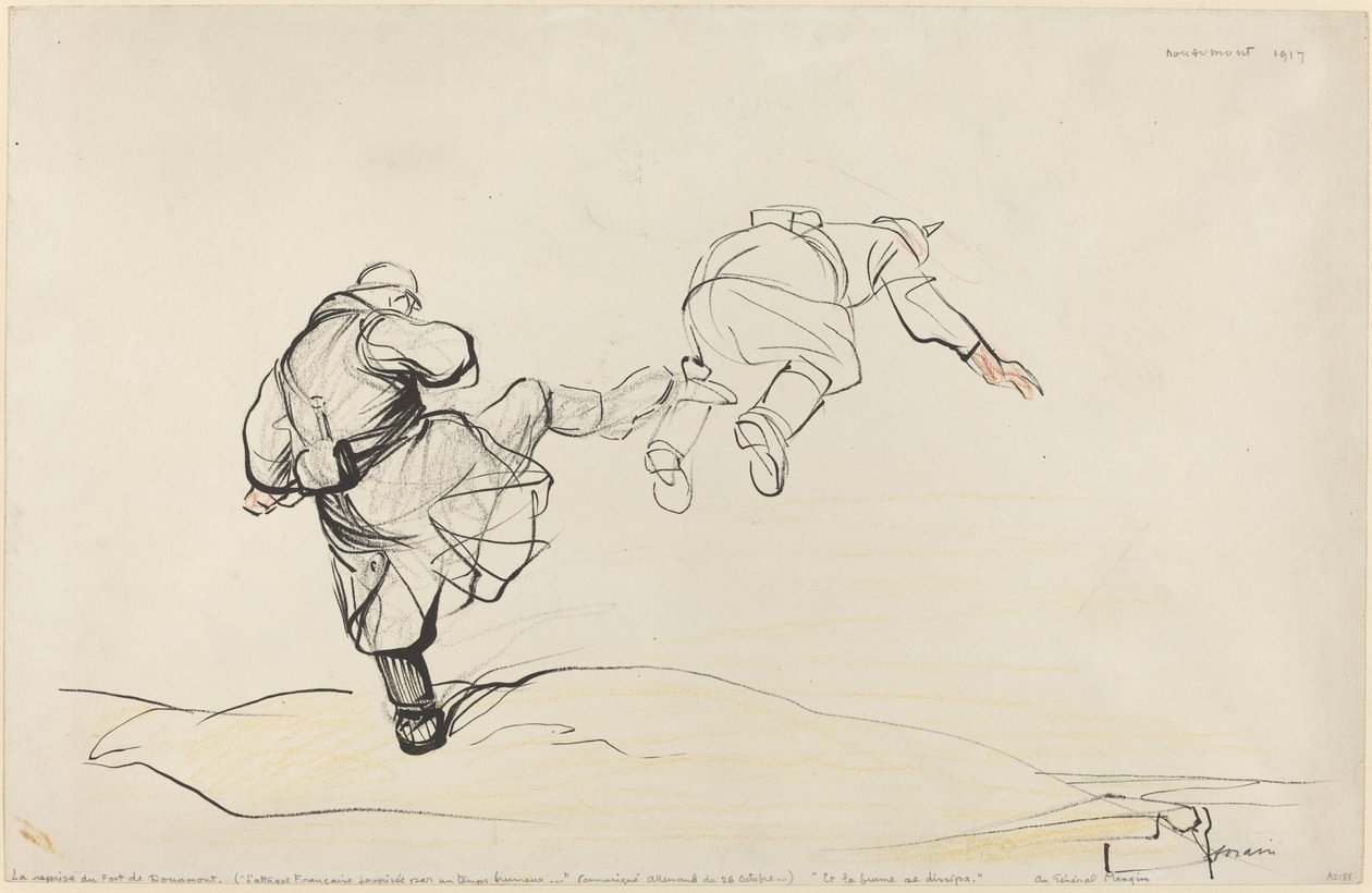 Inntaket av Fort Douaumont, sannsynligvis 1916. av Jean Louis Forain