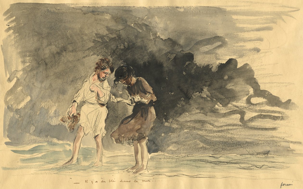 Det er mais i havet!, fjerde kvartal 1800-tallet eller første tredje 1900-tallet. av Jean Louis Forain