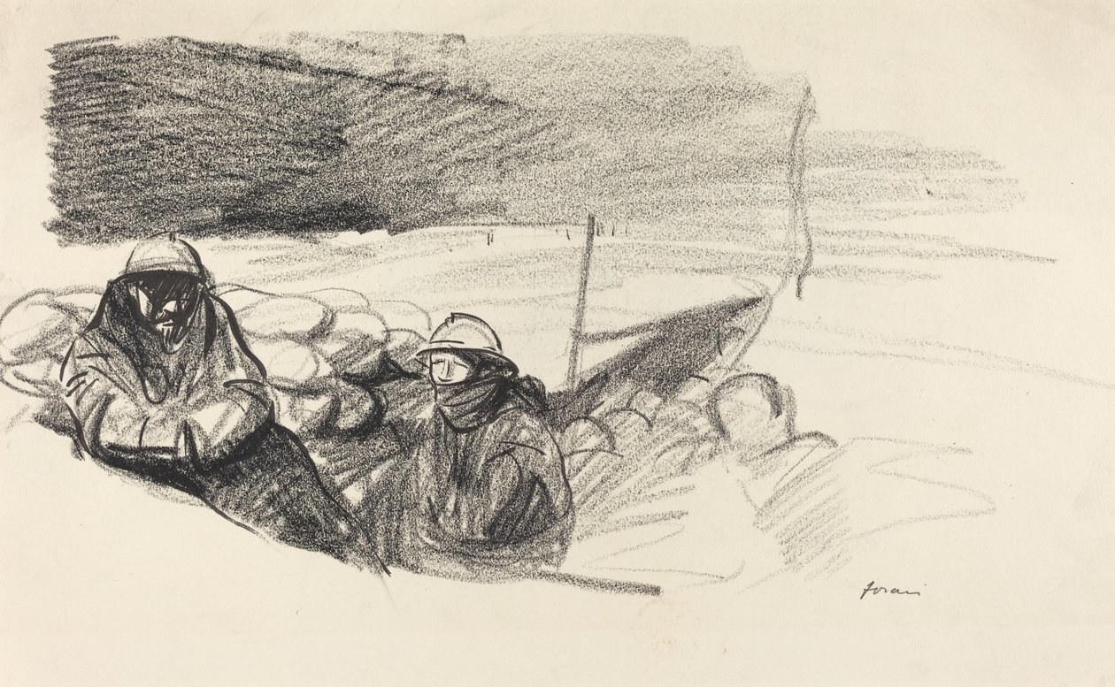 To soldater i en skyttergrav, ca. 19141919. av Jean Louis Forain