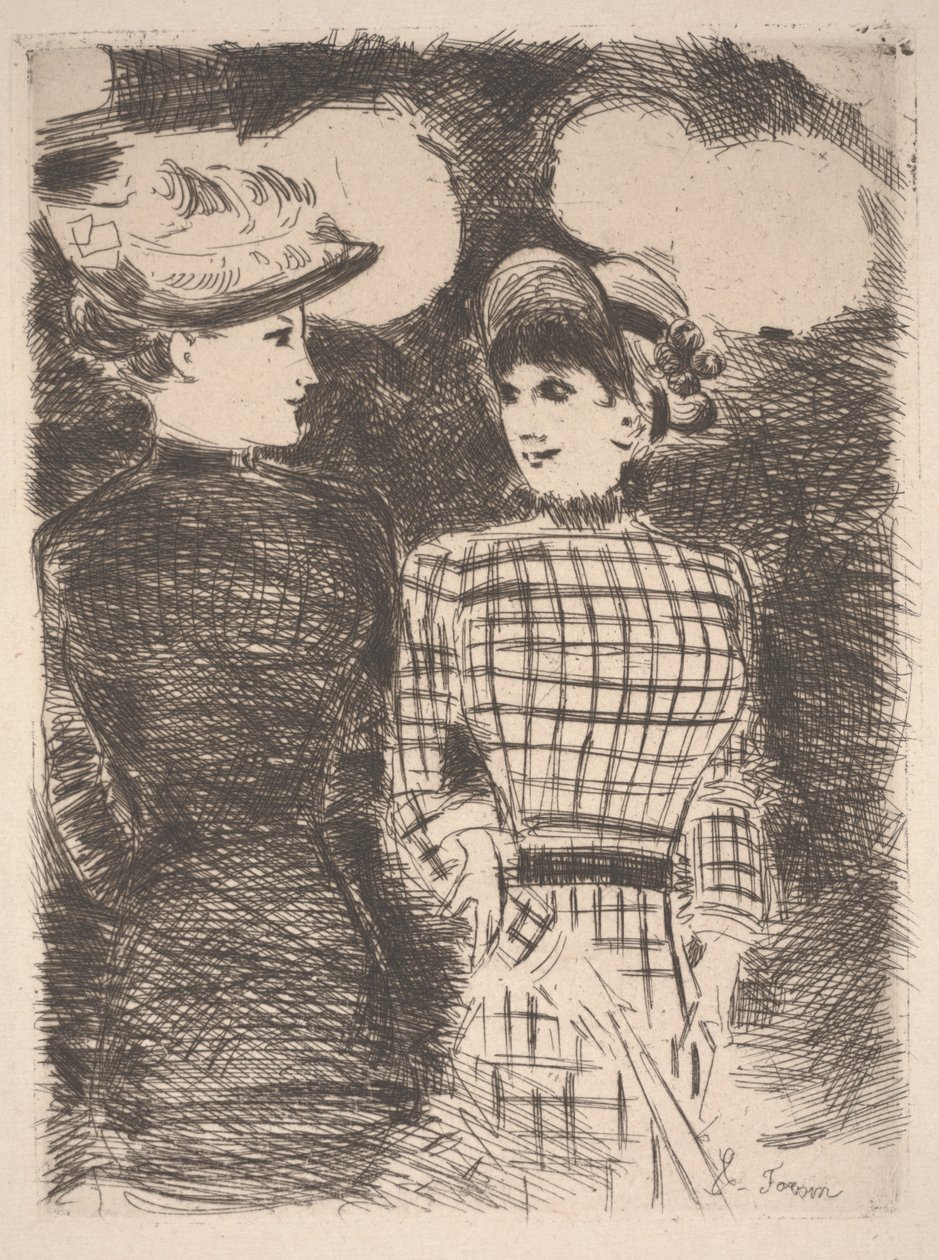 To kvinner (etsing) av Jean Louis Forain