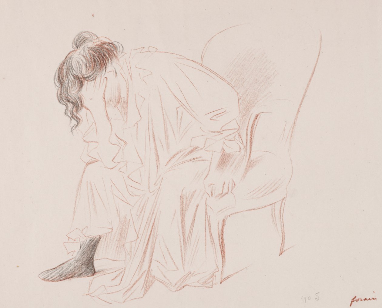 Kvinne sitter av Jean Louis Forain