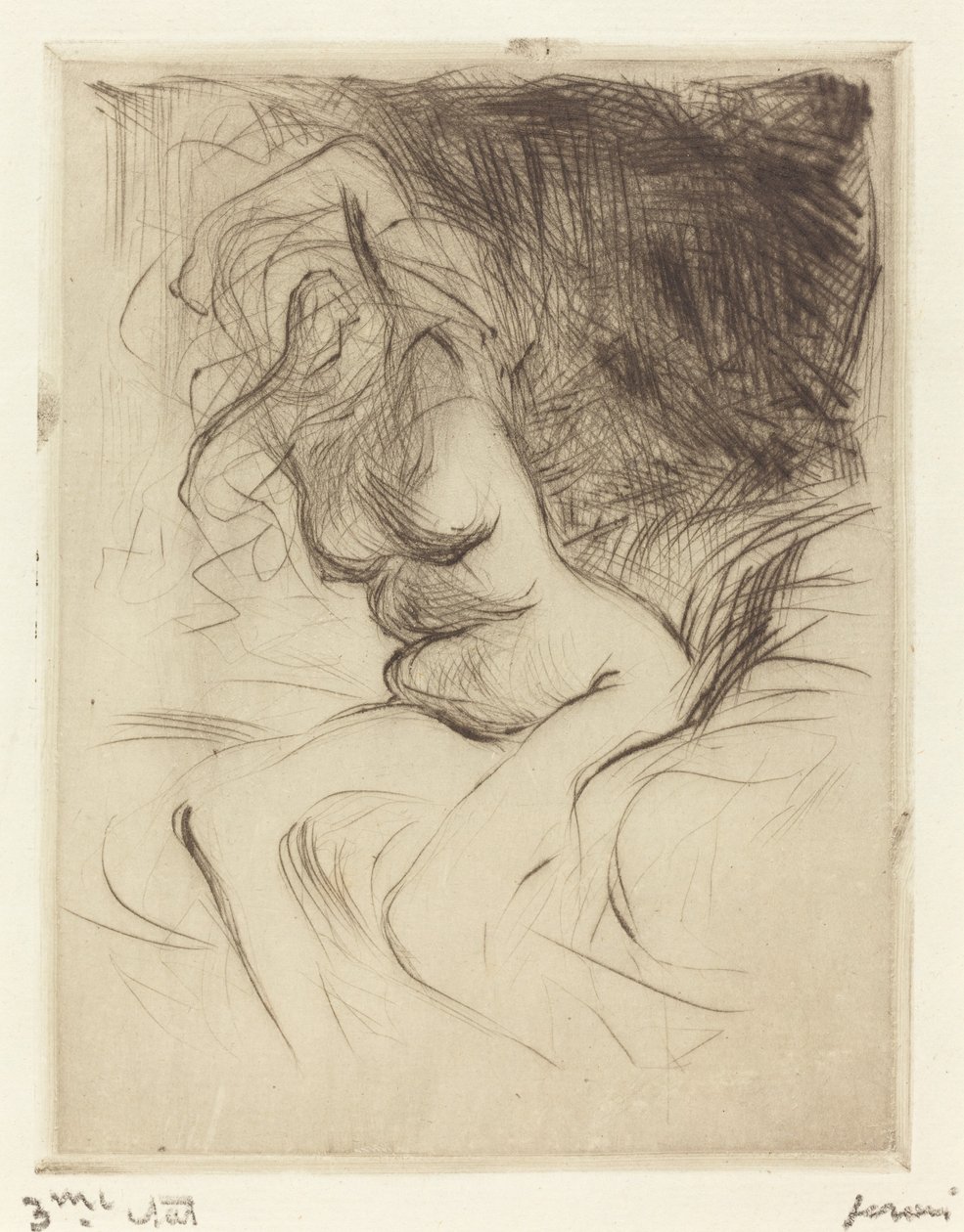 Kvinne tar av seg Chemise av Jean Louis Forain