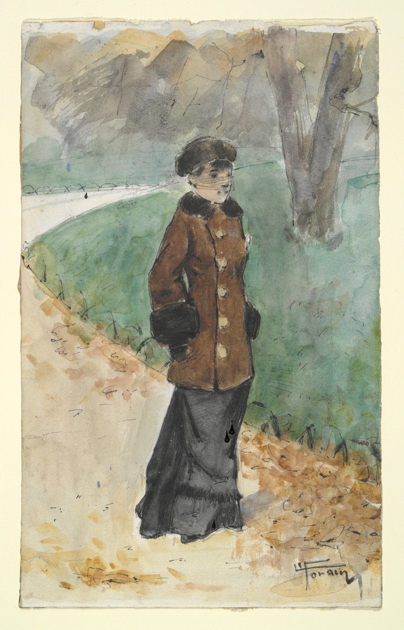 Kvinne går av Jean Louis Forain