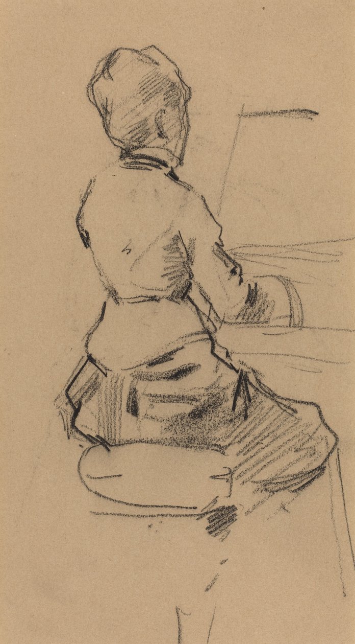 Ung kvinne sitter ved et piano [verso] av Jean Louis Forain