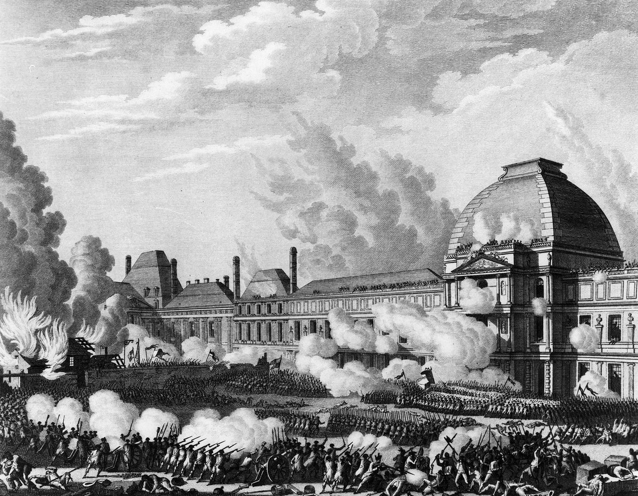 Den franske revolusjonen: 10. august av Jean Louis II (after) Prieur