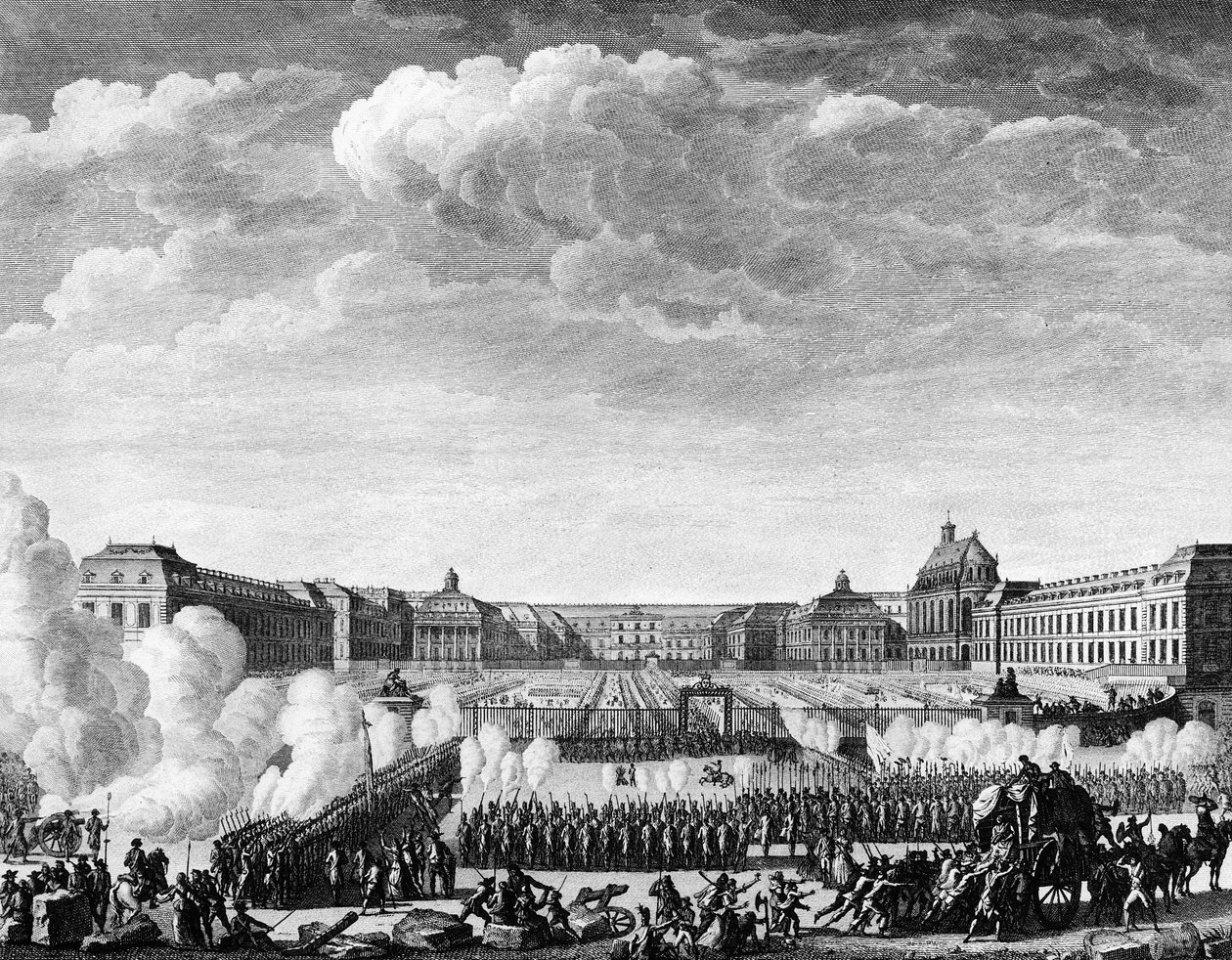 Fransk revolusjon: Kongen lovet å komme til Paris 6. oktober av Jean Louis II (after) Prieur