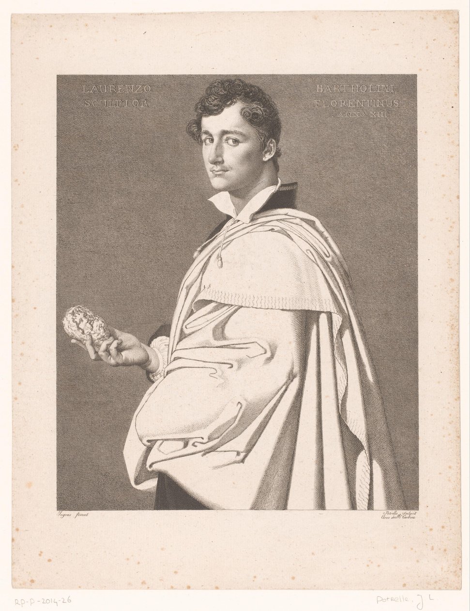 Portrett av billedhuggeren Lorenzo Bartolini av Jean Louis Potrelle