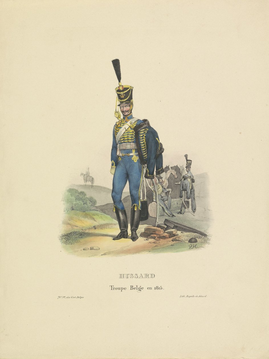 Nederlandsk husar, 1815 Hussard Troupe Belge en 1815 (tittel på objekt) av Jean Louis Van Hemelryck