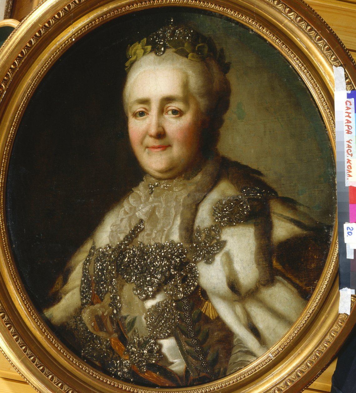Portrett av keiserinne Catherine II (1729-1796) av Voille, Jean Louis (1744-etter 1803). Olje på lerret, størrelse: 68,5x60 av Jean Louis Voille