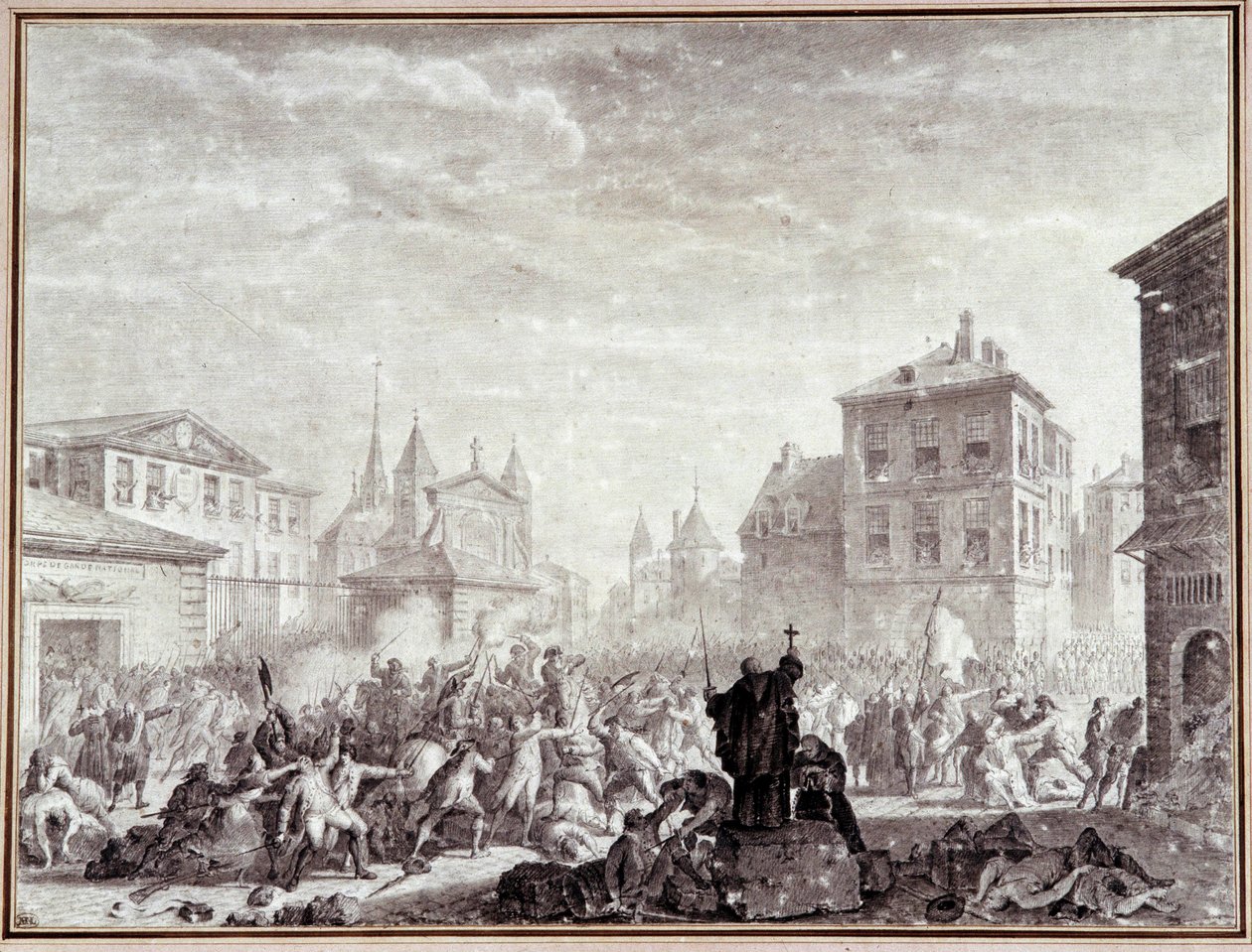 Fransk revolusjon: "" Massakre av patrioter i Montauban av Jean Louis the Younger Prieur