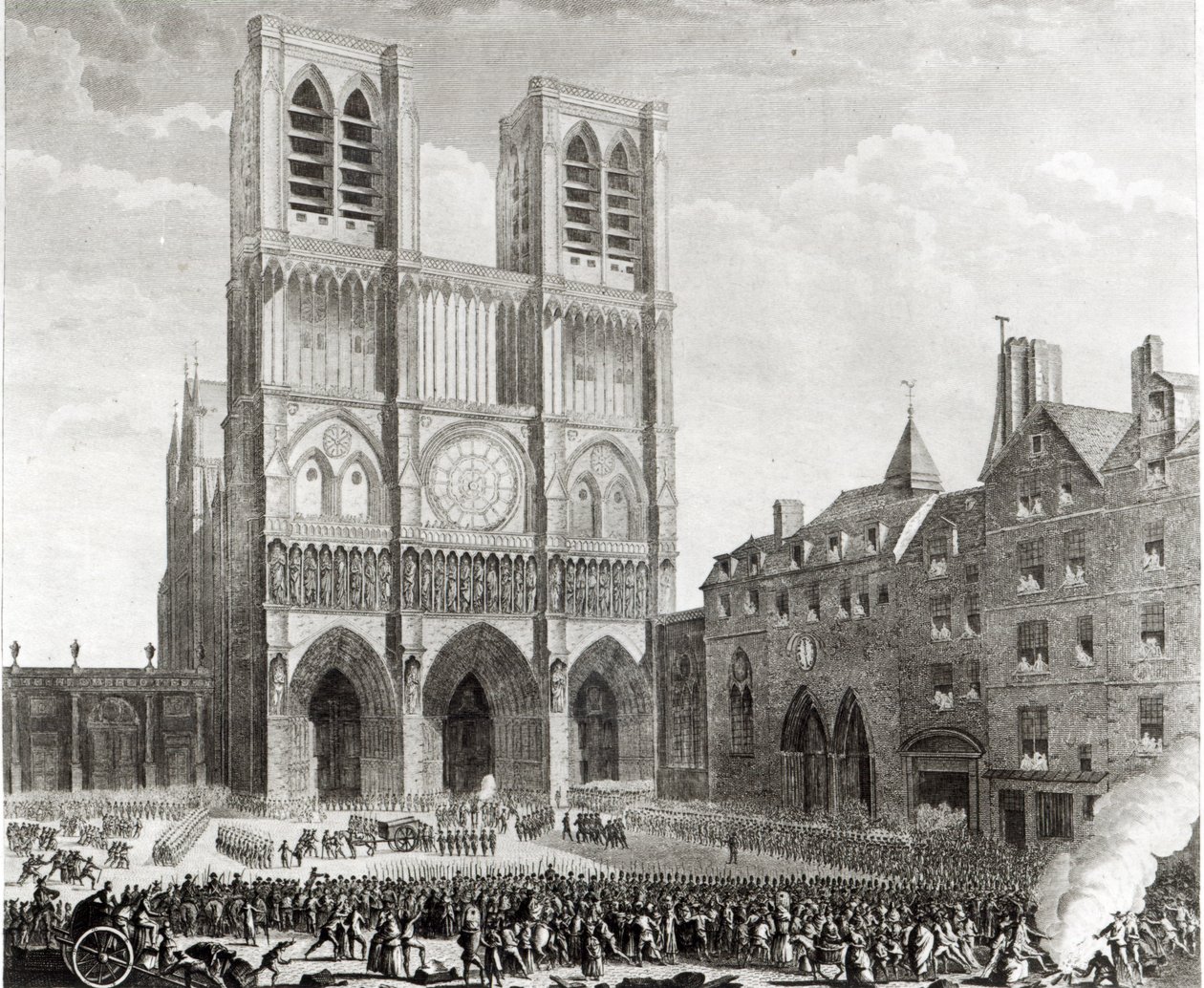Thomas de Mahy (1744-90) Markis av Favras gjør ærefulle endringer før Notre-Dame, gravert av Pierre Gabriel Berthault (1737-1831) 1790 av Jean Louis the Younger Prieur