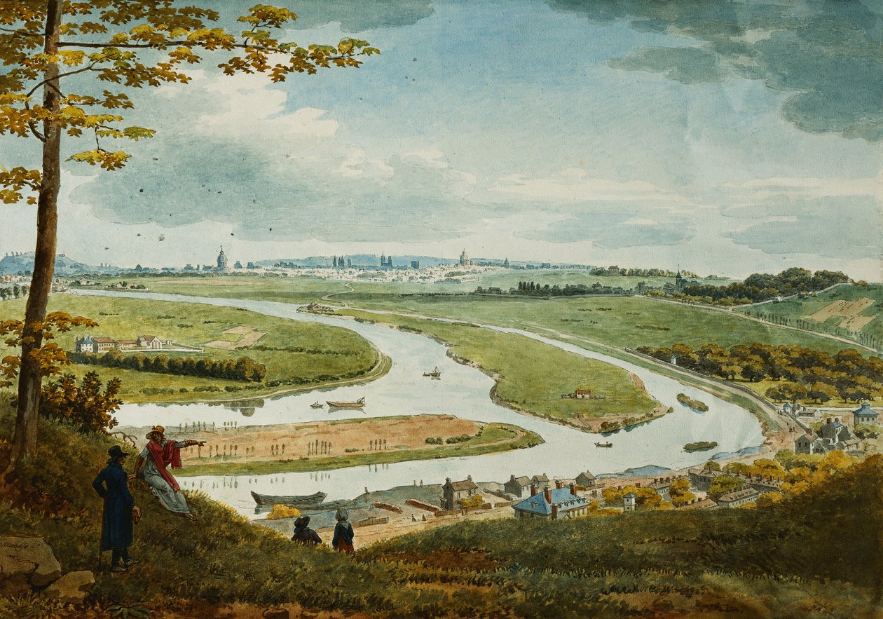 En utsikt over Paris og Seinen fra Saint-Cloud, av Jean Lubin Vauzelle