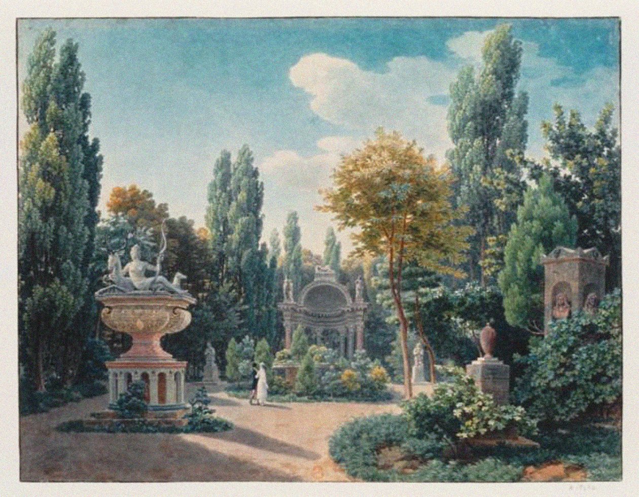 Monument til Diane de Poitiers i Jardin du cloître des Petits-Augustins, 1815 av Jean Lubin Vauzelle