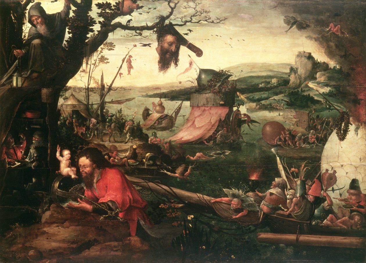 Landskap med lignelsen om St Christopher, tidlig på 1500-tallet av Jean Mandyn