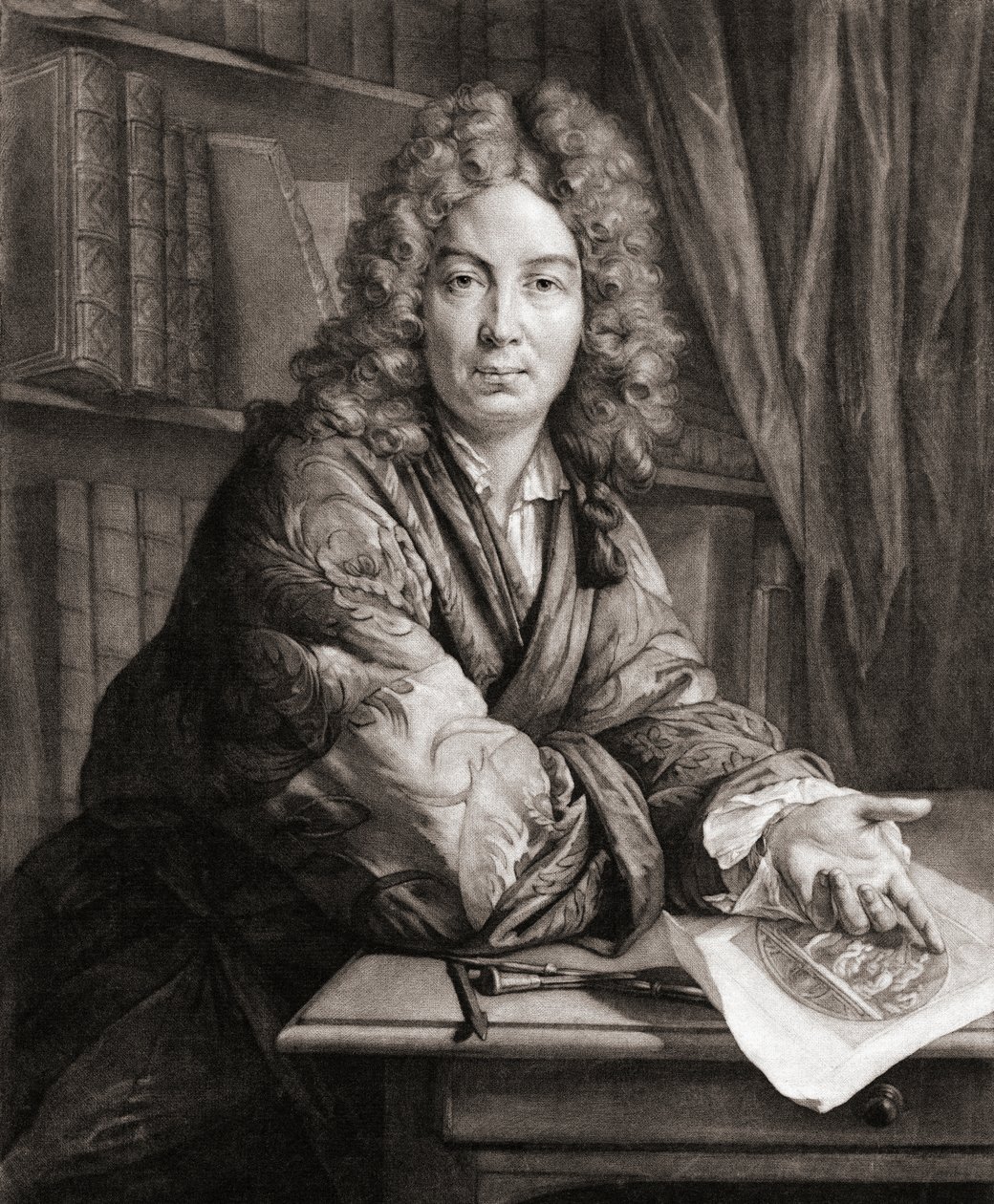 Portrett av Bernard Picart, gravør (gravering) av Jean Marc (after) Nattier