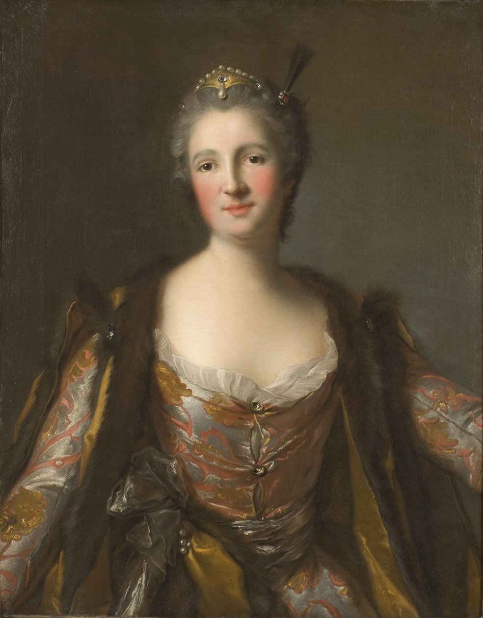 Elisabeth Catherine de Besenval, marquise de Broglie, en sultane - Marquise de Broglie (1718-1777), født Freiin von Besenval von Brunstatt, som Sultana, av Nattier, Jean-Marc (1685-1766). Olje på lerret. 1742 Dimensjon : 81x63 cm. Nasjonalmuseet Stockholm av Jean Marc Nattier