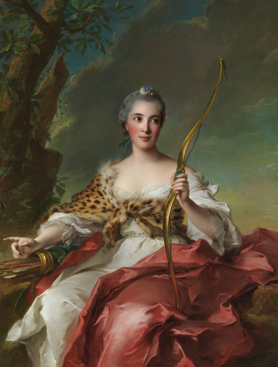 Madame Bergeret de Frouville som Diana, 1756. av Jean Marc Nattier