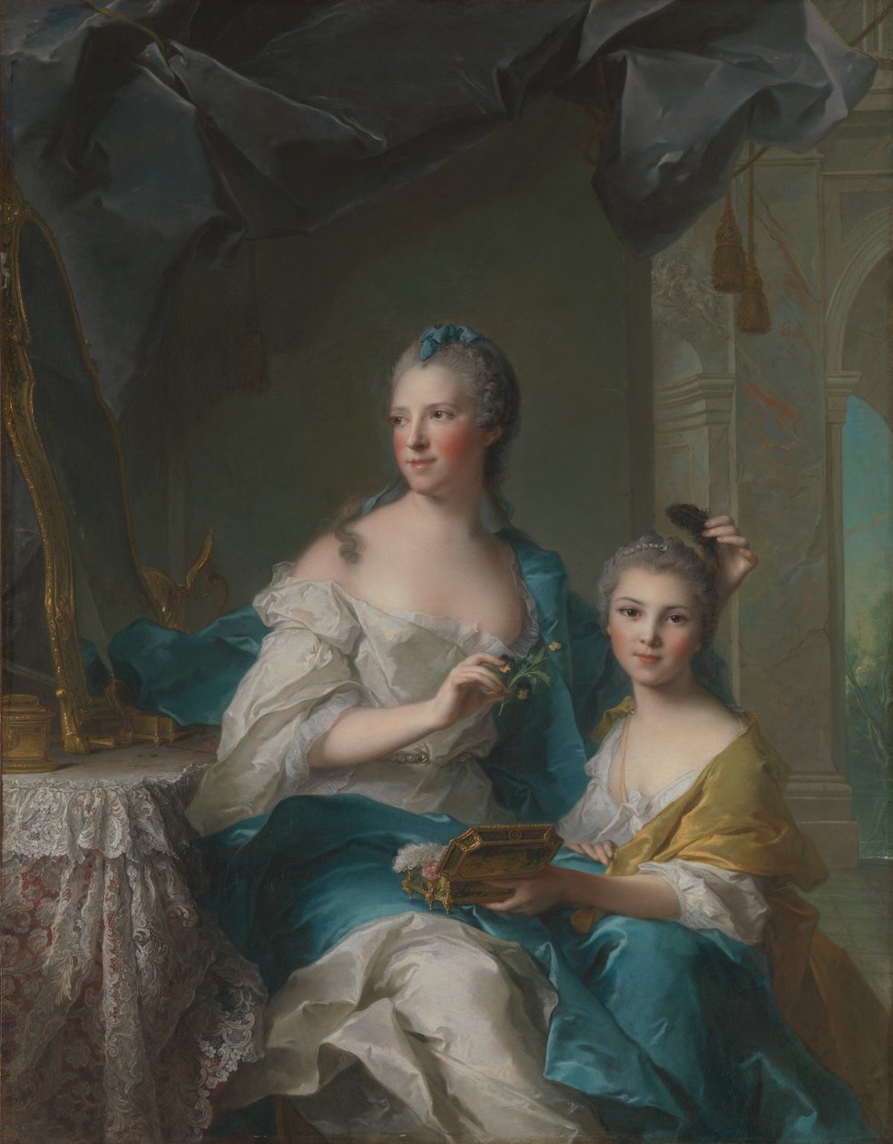 Madame Marsollier og hennes datter, 1749. av Jean Marc Nattier