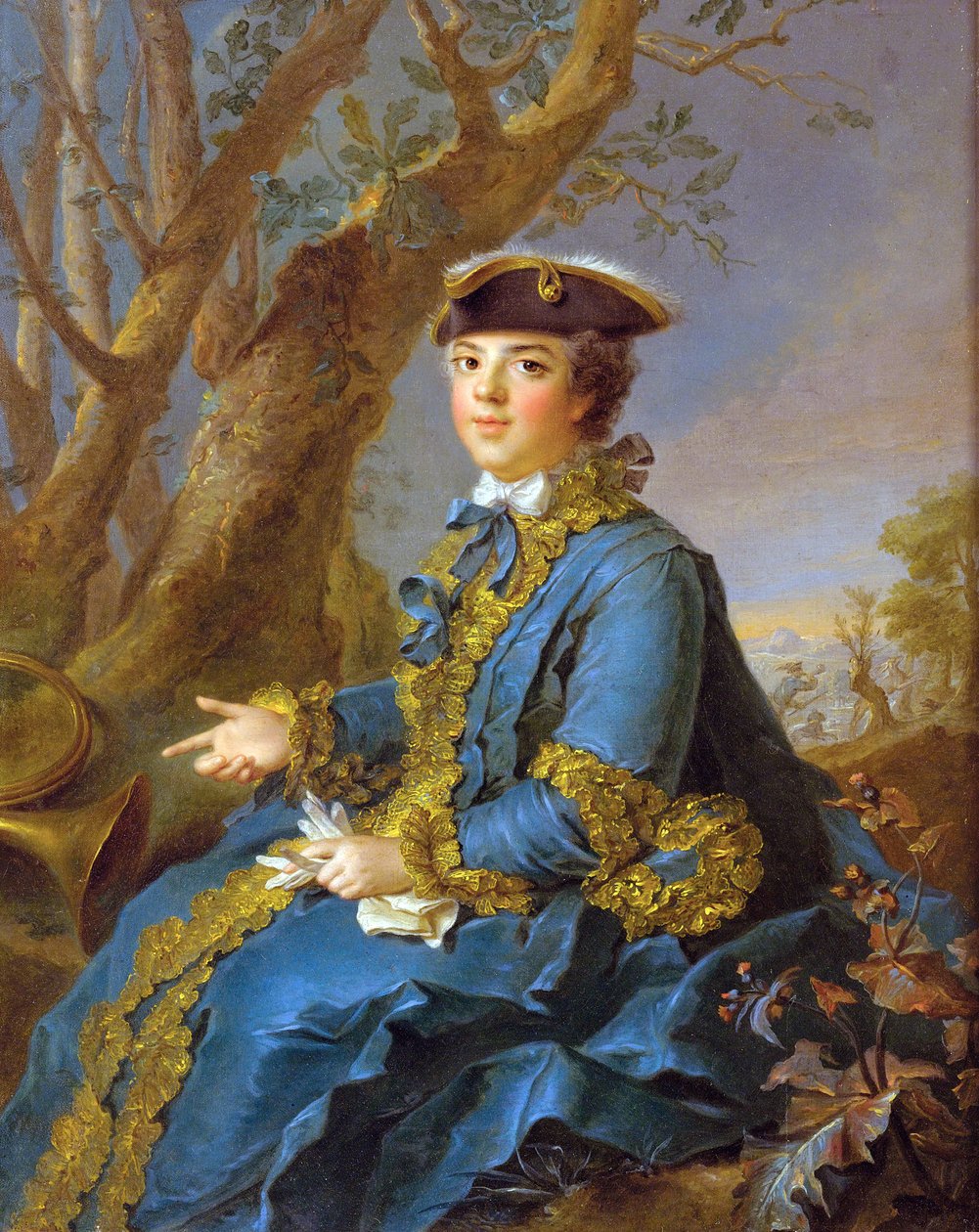 Portrett av Louise Elisabeth av Frankrike, Infanta av Spania, deretter hertuginne av Parma (1727-1759)"" - Louise Elisabeth av Frankrike (1727-1759), hertuginne av Parma - Nattier, Jean-Marc (1685-1766) - 1760 - Olje på lerret - 40,6x34,9 - Privat samling av Jean Marc Nattier