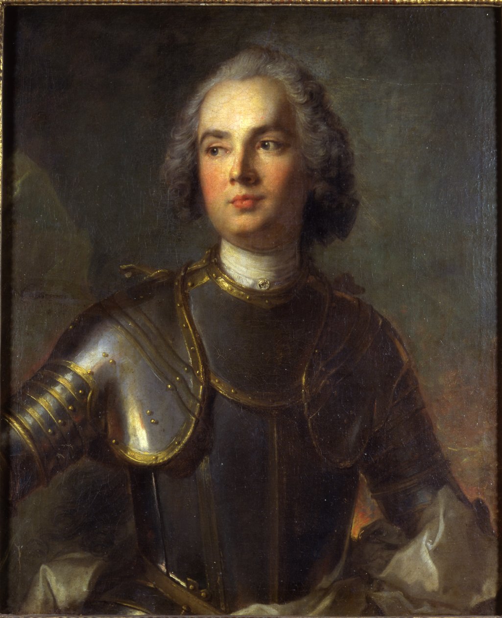 Portrett av Charles-Guillaume-Louis, Marquis de Broglie, Lord of Le Mesnil, 1734 av Jean Marc Nattier