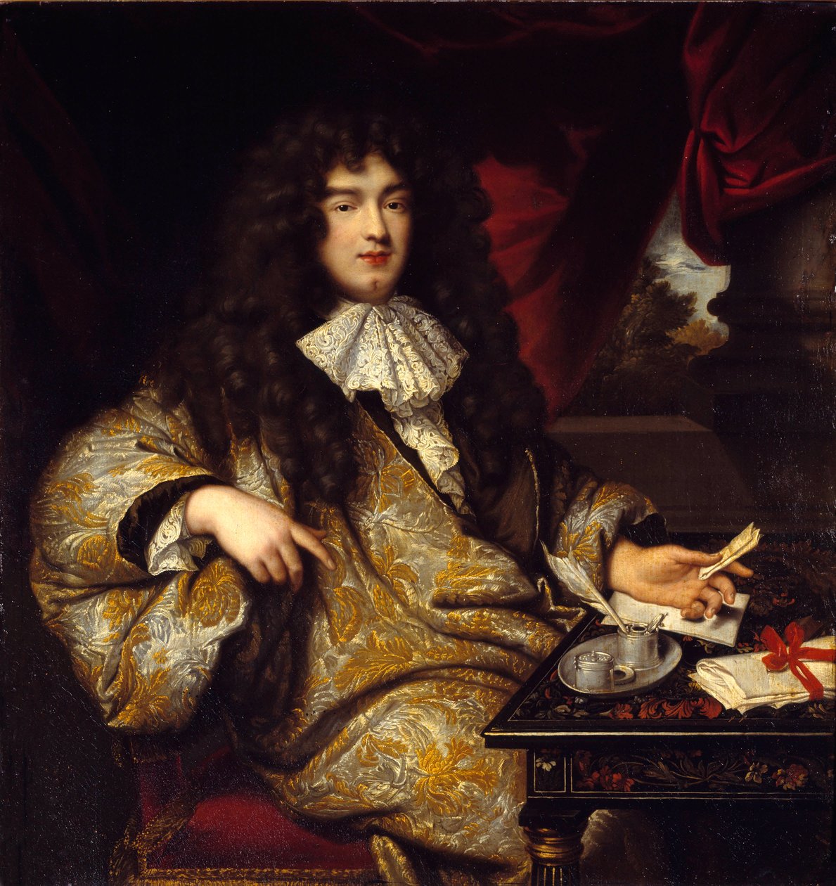 Portrett av Jean Baptiste (Jean-Baptiste) Colbert (1651-1690) seigneur Marquis de Seignelay, marineminister, sønn av Colbert. Maleri av Marc Nattier (1642 - 1705) av Jean Marc Nattier