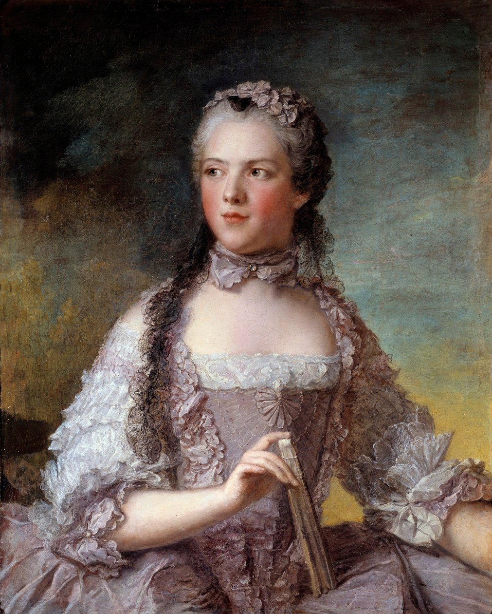 Portrett av Madame Adelaide av Frankrike (1732-1800), datter av kong Louis XV Maleri av Jean-Marc (Jean Marc) Nattier (1685-1766) 1749 Søn 0,81x0,64 m - Portrett av Madame Adelaide de France (1732- 1800), datter av kong Ludvig XV. Maleri av Jean-Marc (J av Jean Marc Nattier