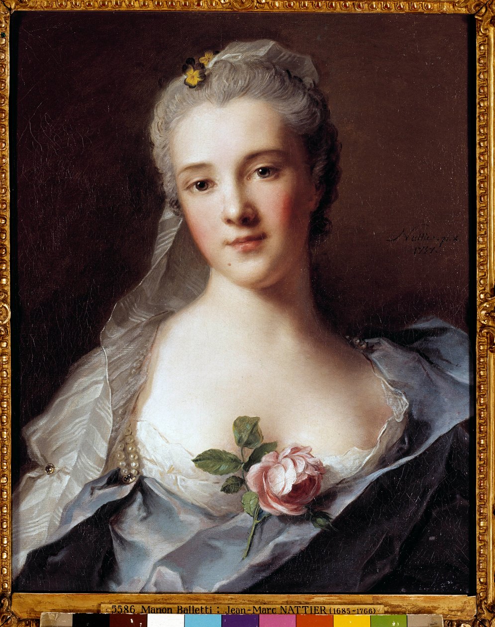 Portrett av Manon Balletti (1740-1776), kone til arkitekten Jean Francois Blondel (1705-1774) Maleri av Jean Marc (Jean-Marc) Nattier (1685-1766) av Jean Marc Nattier