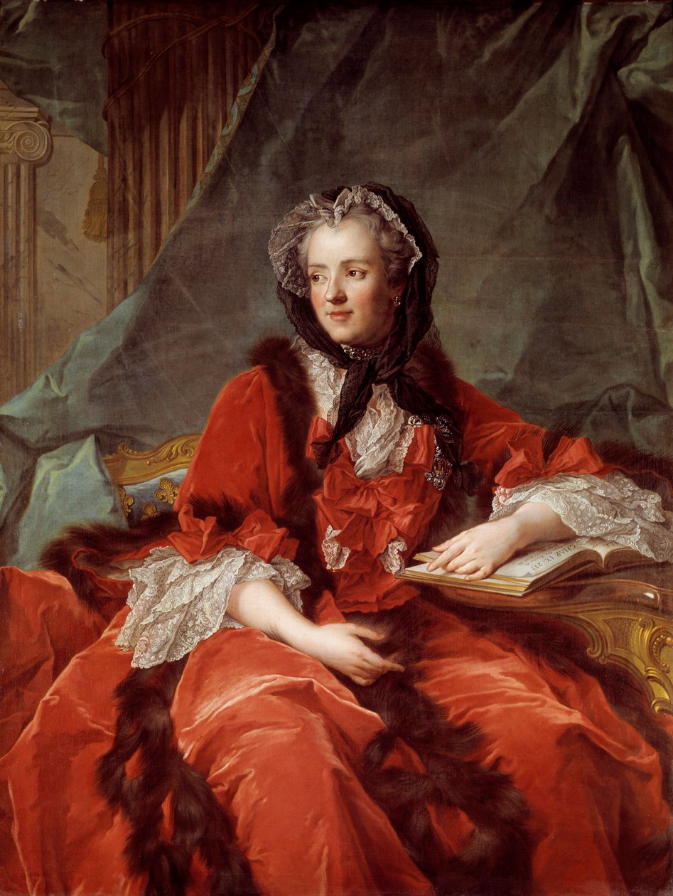 Portrett av Marie Lesczinska (Lesczynska) (1703-1768) Dronning av Frankrike Maleri av Jean Marc (Jean-Marc) Nattier (1685-1766) 1748 Søn 1,37x1,05 m Dijon, Musee des Beaux Arts av Jean Marc Nattier