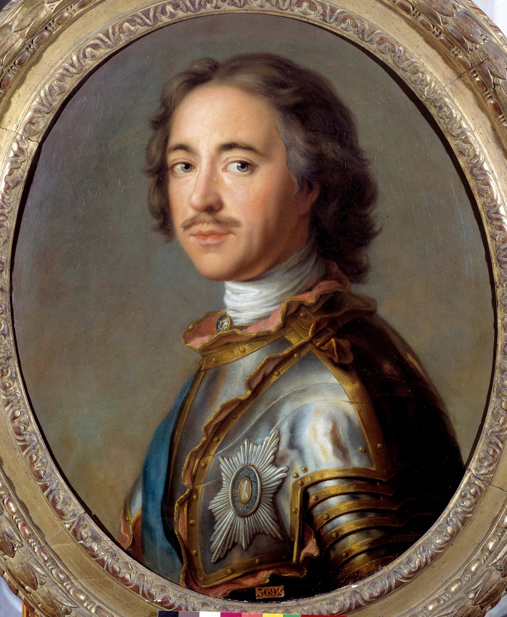 Portrett av Peter I den store (1672-1725) tsar av Russland”” Maleri av Jean Marc (Jean-Marc) Nattier (1685-1766) 1700-tallet Søn 0,63 x 0,52 m - Portrett av Peter I den store ( 1672-1725), tsar av Russland. Maleri av Jean Marc (Jean-Marc) Nattier (1685-176 av Jean Marc Nattier