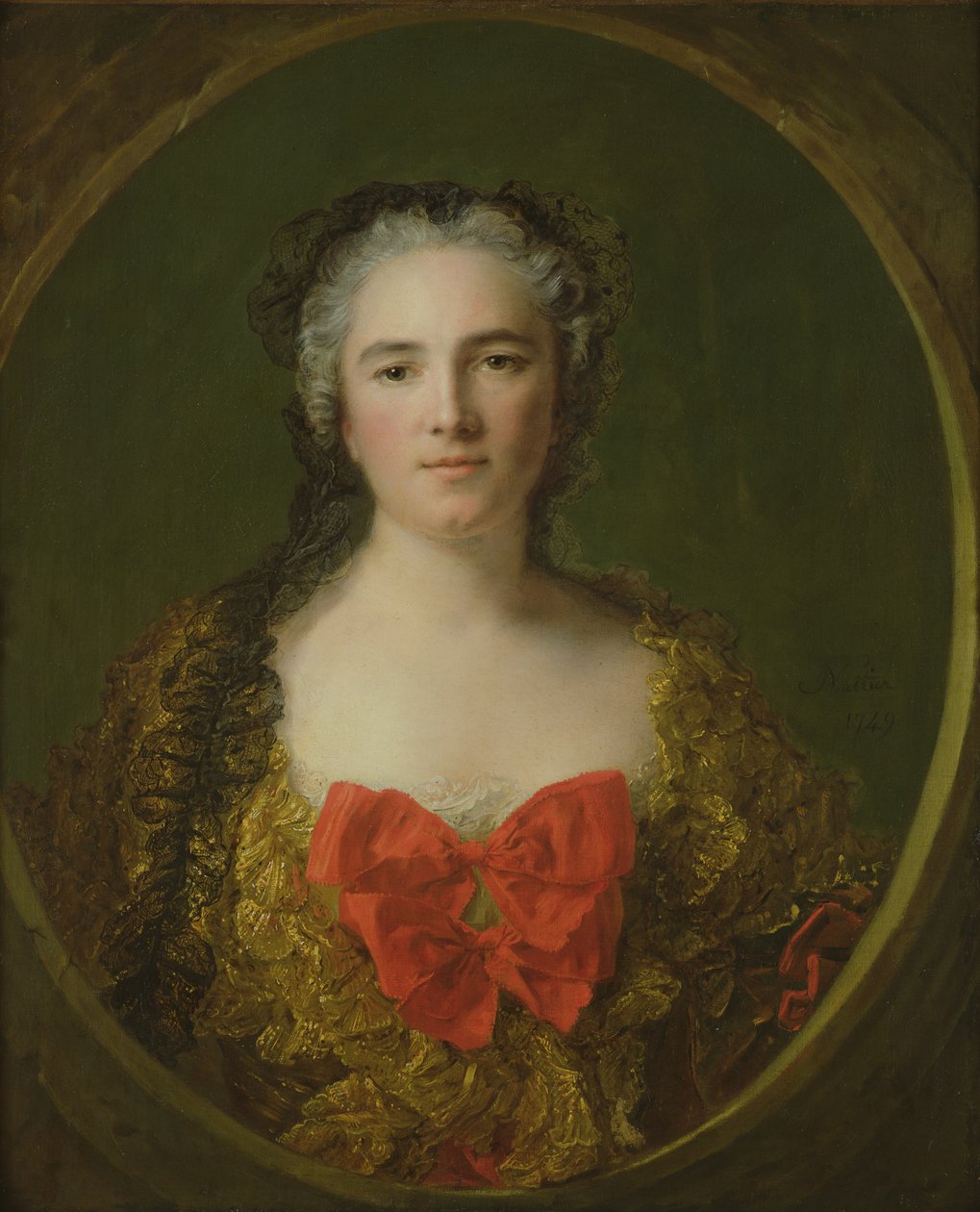 Portrett antas å være Louise-Elisabeth de La Chastre, Marquise de Dreux-Breze, 1749 av Jean Marc Nattier